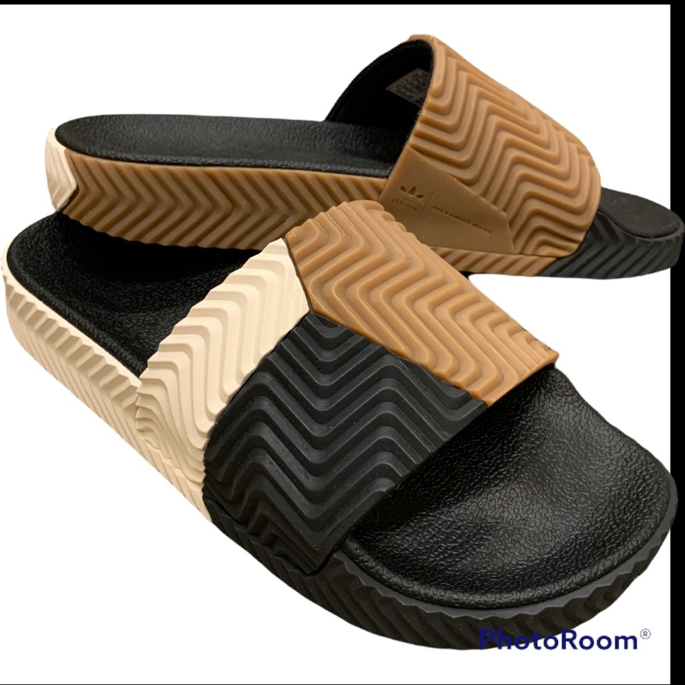 NEW Alexander Wang x AW Adilette Slide 'Black White'